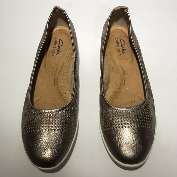 Clarks Collection Jenette Ease Perforated Leather Flats - Picture 4 of 7